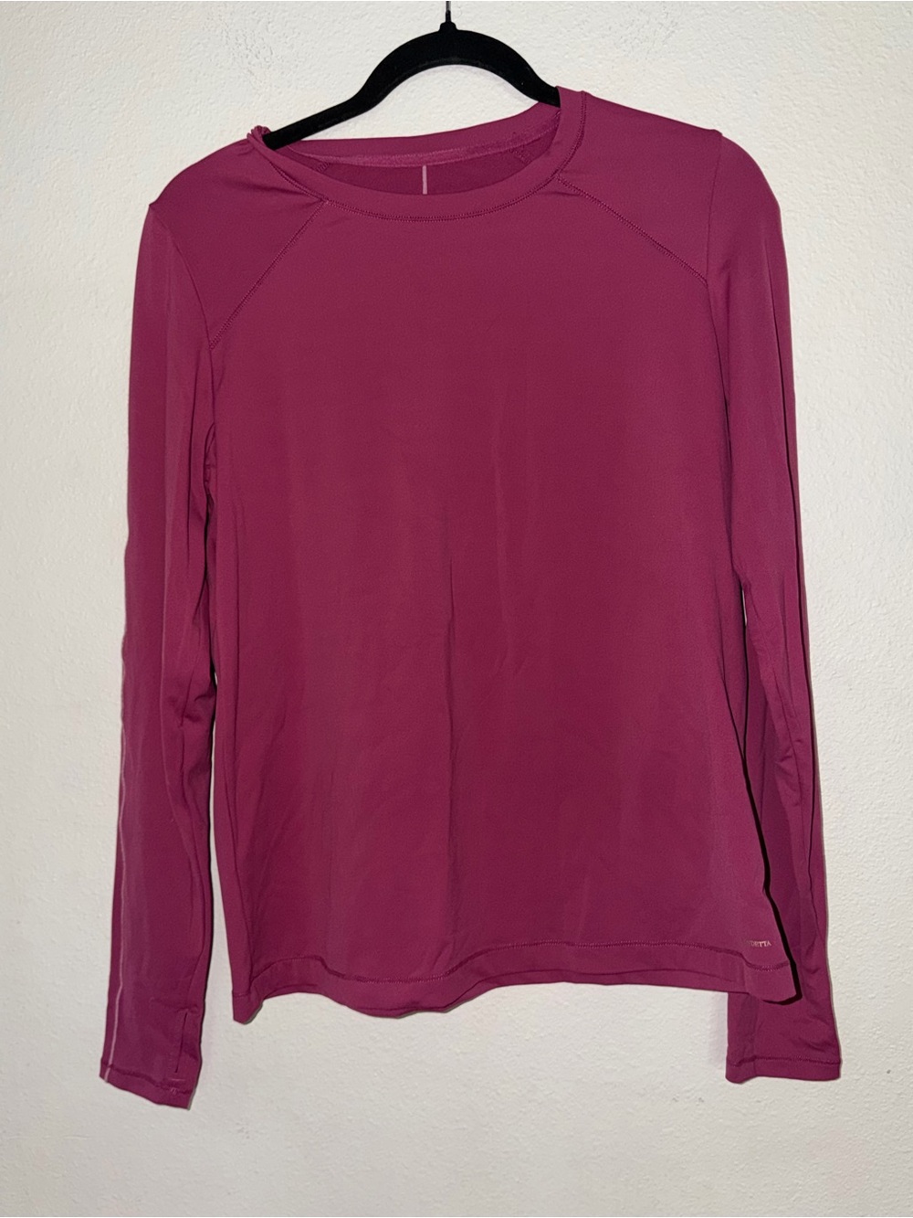 Womens M Active Top Long Sleeve Hiking Thumbhole Pink